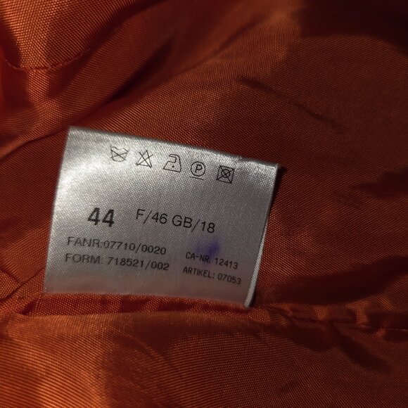 Basler Jeans Orange Viscose Beaded Embroidered Velvet Trimmed Blazer Size 44 - Picture 11 of 12